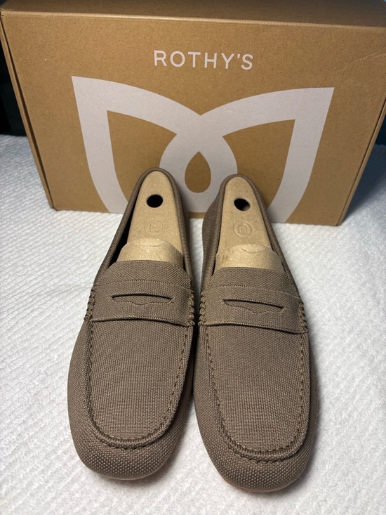 Rothy's Shoes - Rothy's Taupe Canvas Penny Loafers Portobello
